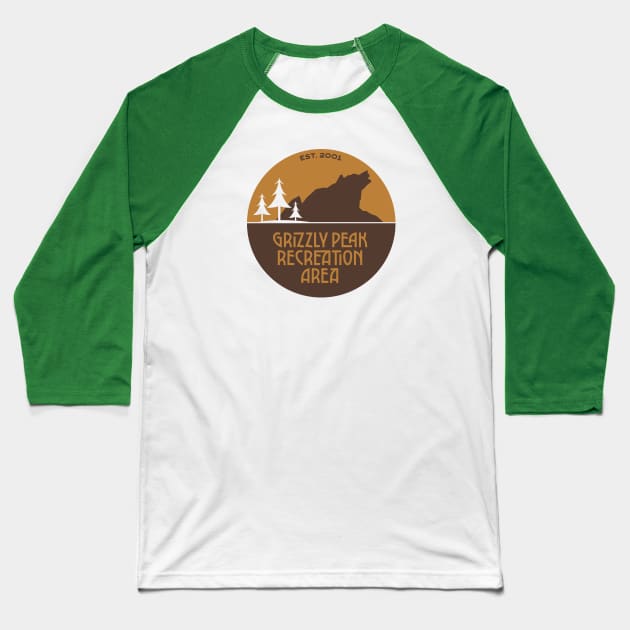 Grizzly Peak Recreation Area Baseball T-Shirt by GoAwayGreen